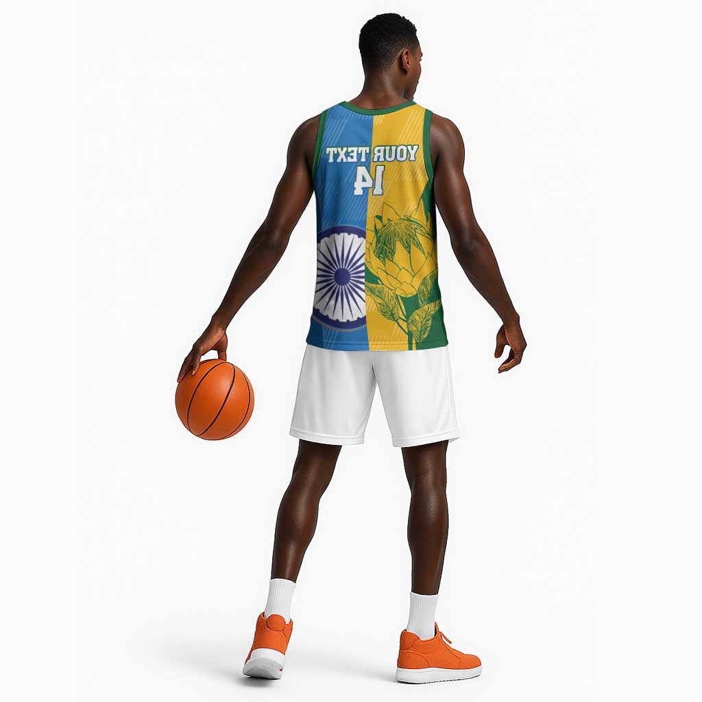 Custom India And South Africa Cricket Basketball Jersey 2024 Together Dynamic Version - African Pride