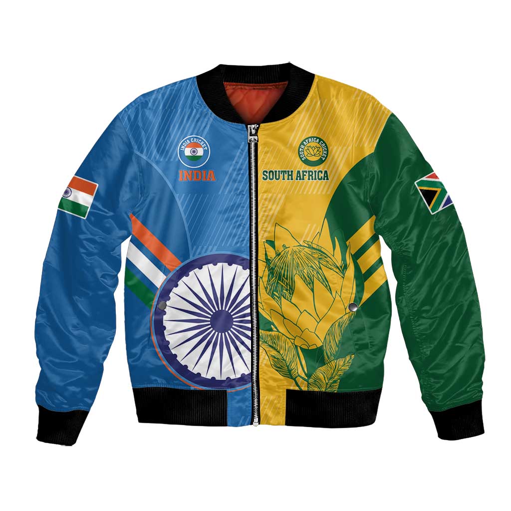Custom India And South Africa Cricket Bomber Jacket 2024 Together Dynamic Version