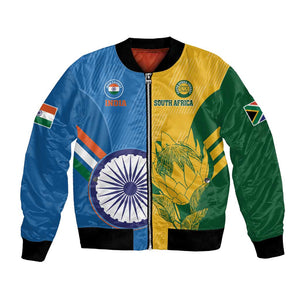Custom India And South Africa Cricket Bomber Jacket 2024 Together Dynamic Version