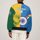 Custom India And South Africa Cricket Bomber Jacket 2024 Together Dynamic Version