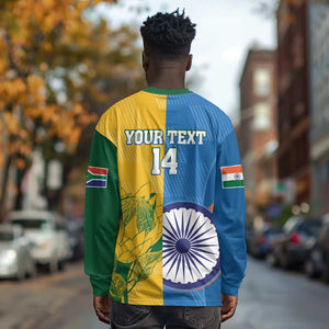 Custom India And South Africa Cricket Long Sleeve Shirt 2024 Together Dynamic Version LT14