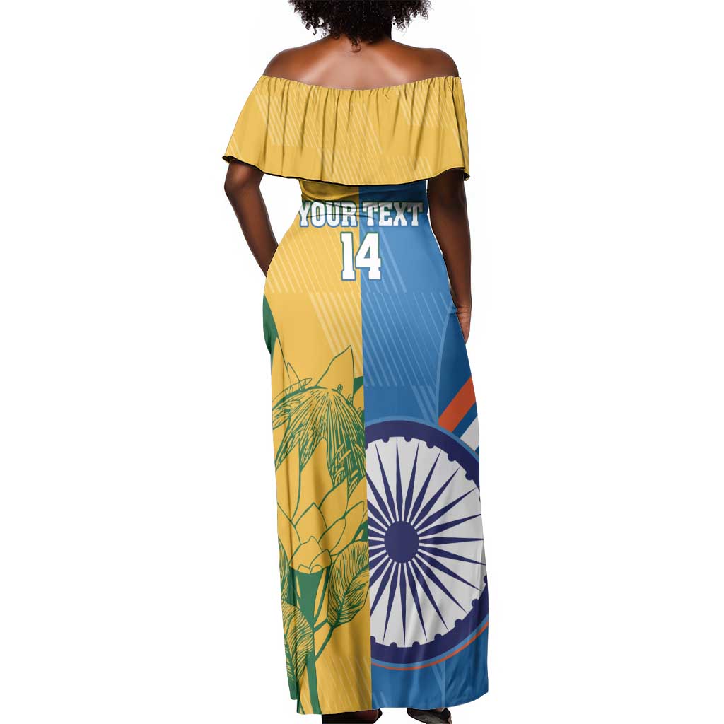 Custom India And South Africa Cricket Off Shoulder Maxi Dress 2024 Together Dynamic Version