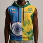 Custom India And South Africa Cricket Sleeveless Hoodie 2024 Together Dynamic Version - African Pride
