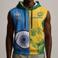 Custom India And South Africa Cricket Sleeveless Zip Hoodie 2024 Together Dynamic Version - African Pride