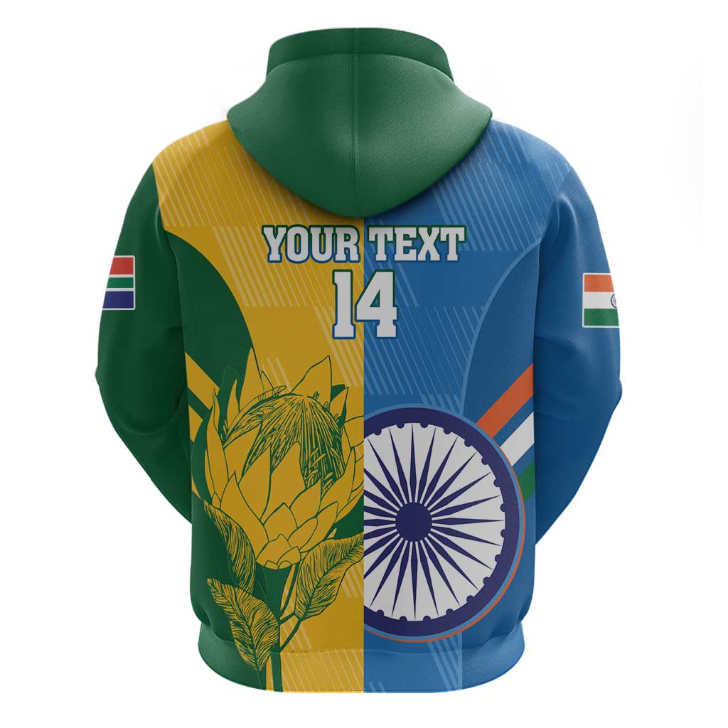 Custom India And South Africa Cricket Zip Hoodie 2024 Together Dynamic Version