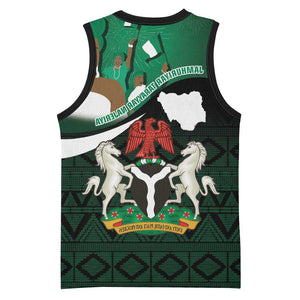 Nigeria Independence Day Basketball Jersey Happy 64 Years Of Anniversary African Pattern - African Pride