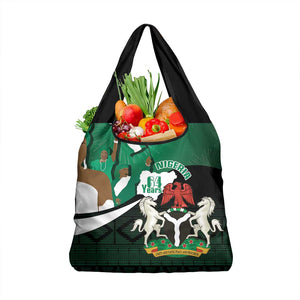 Nigeria Independence Day Grocery Bag Happy 64 Years Of Anniversary African Pattern