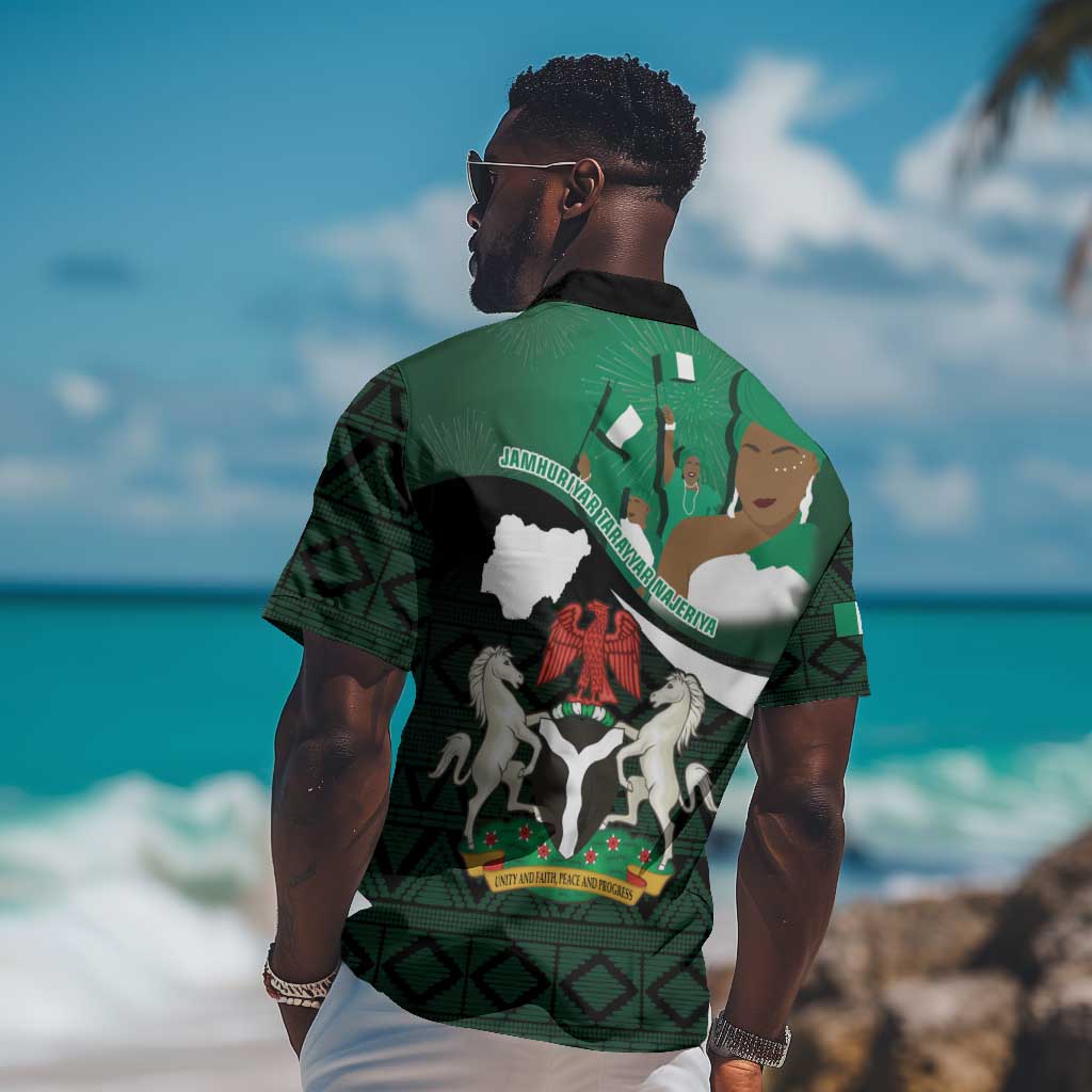 Nigeria Independence Day Hawaiian Shirt Happy 64 Years Of Anniversary African Pattern