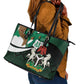 Nigeria Independence Day Leather Tote Bag Happy 64 Years Of Anniversary African Pattern