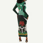 Nigeria Independence Day Long Sleeve Bodycon Dress Happy 64 Years Of Anniversary African Pattern LT14