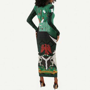 Nigeria Independence Day Long Sleeve Bodycon Dress Happy 64 Years Of Anniversary African Pattern LT14