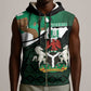 Nigeria Independence Day Sleeveless Zip Hoodie Happy 64 Years Of Anniversary African Pattern - African Pride