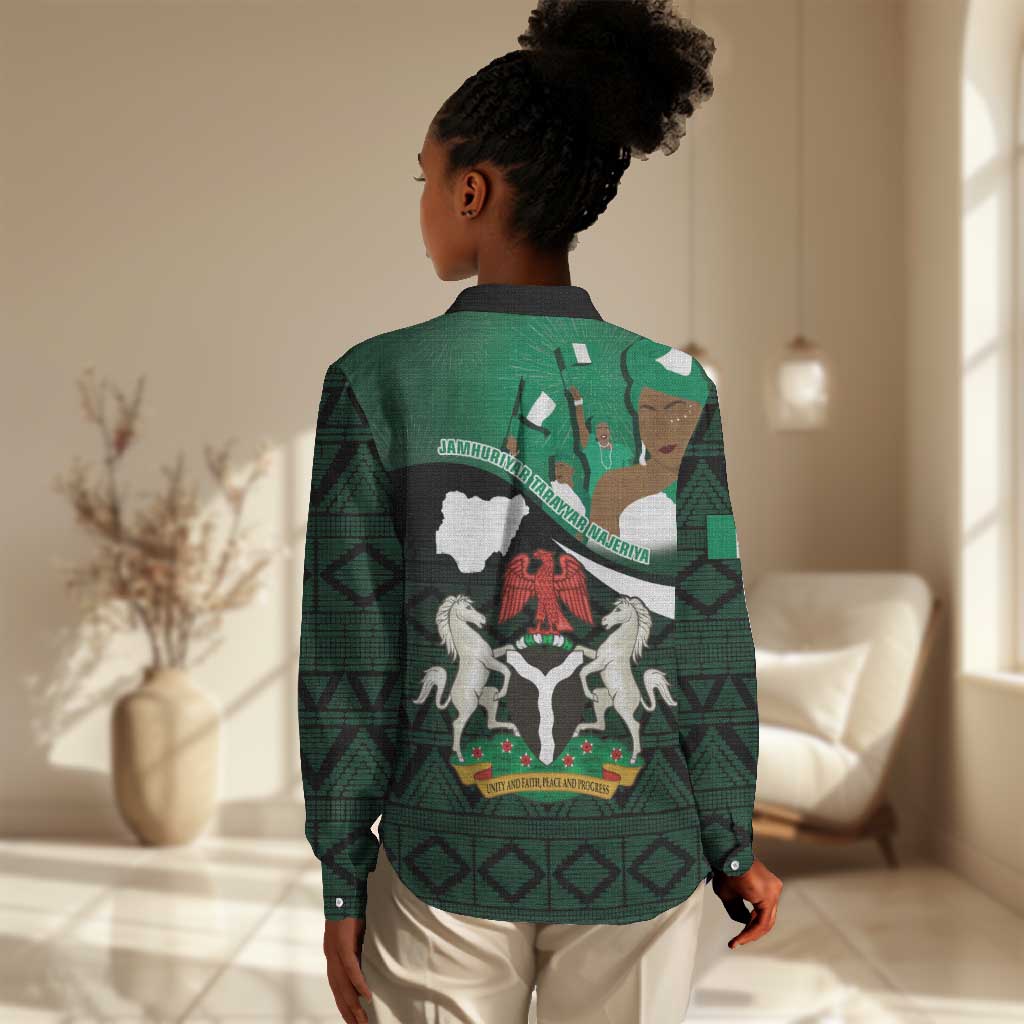 Nigeria Independence Day Women Casual Shirt Happy 64 Years Of Anniversary African Pattern LT14