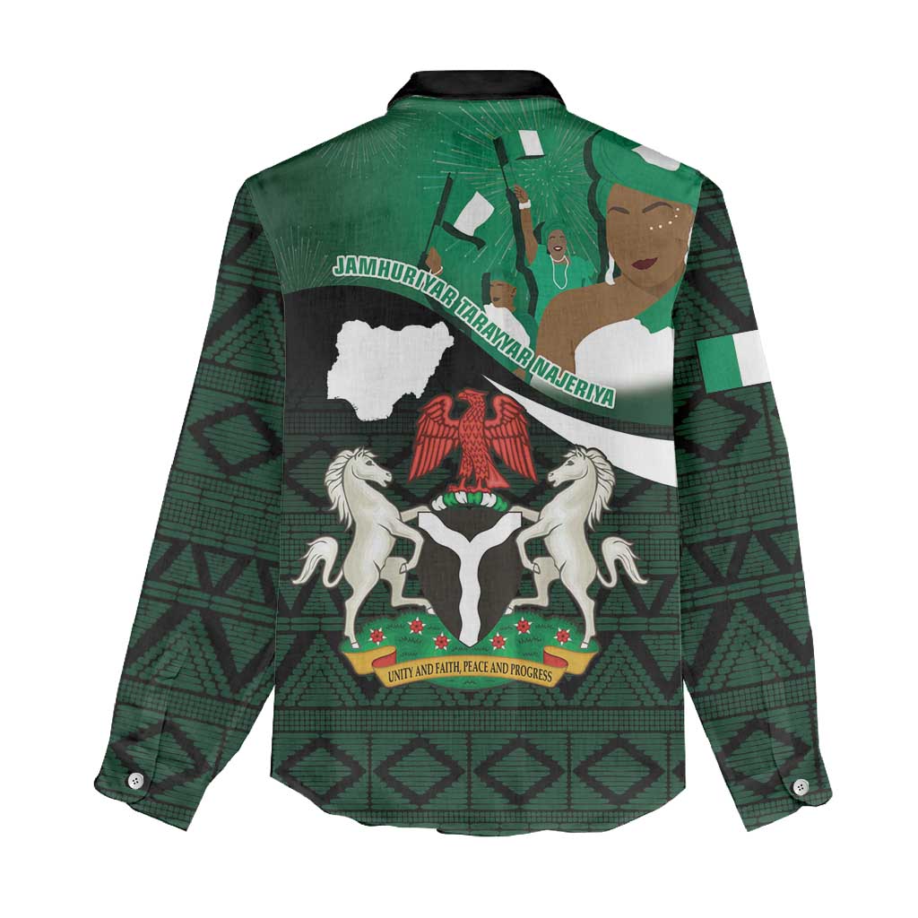 Nigeria Independence Day Women Casual Shirt Happy 64 Years Of Anniversary African Pattern LT14