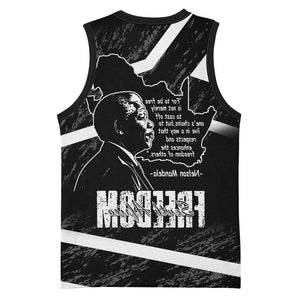 South Africa Freedom Day Basketball Jersey Nelson Mandela With Map - African Pride