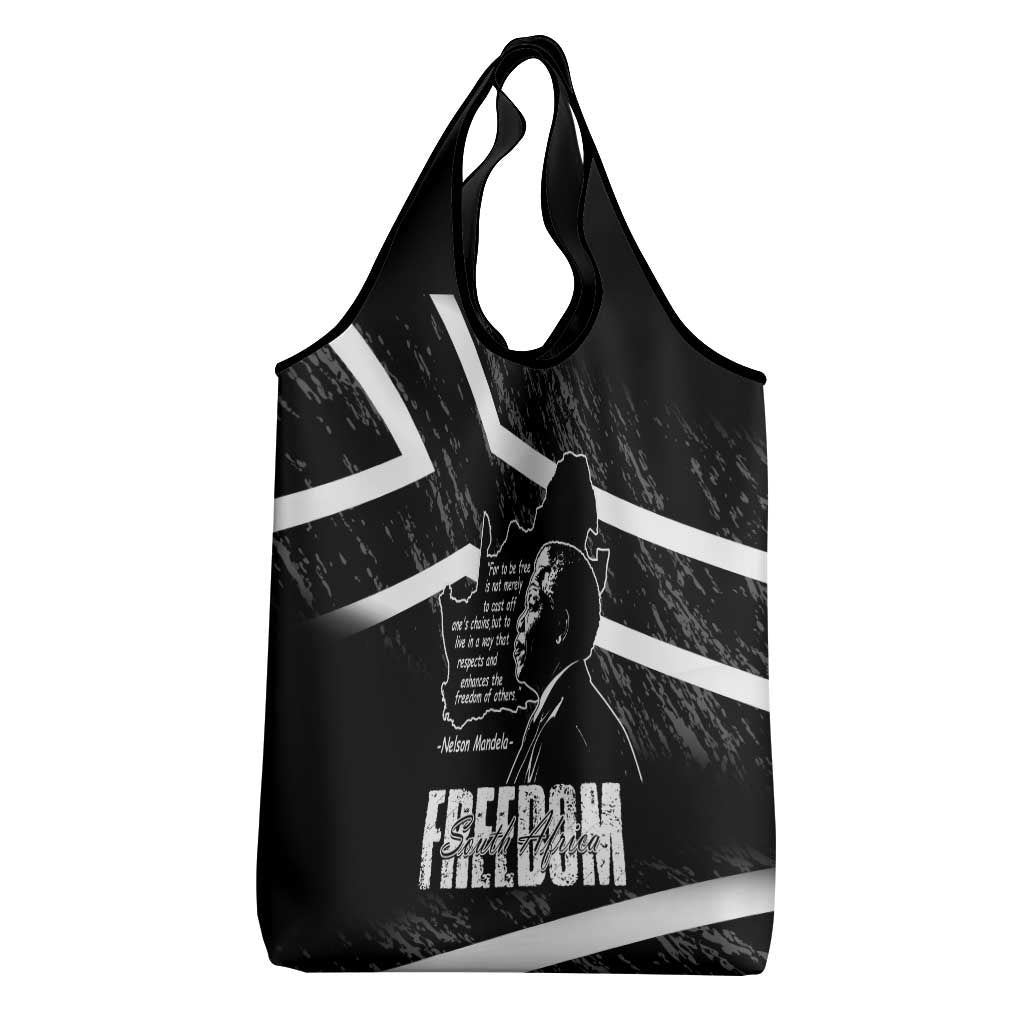 South Africa Freedom Day Grocery Bag Nelson Mandela With Map