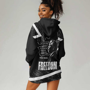 South Africa Freedom Day Hoodie Dress Nelson Mandela With Map