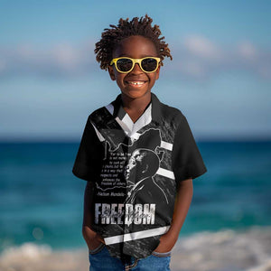 South Africa Freedom Day Kid Hawaiian Shirt Nelson Mandela With Map