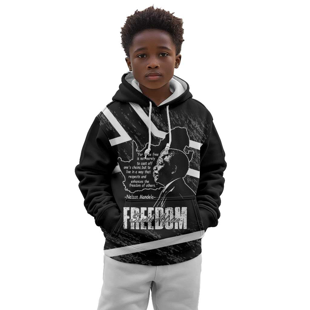 South Africa Freedom Day Kid Hoodie Nelson Mandela With Map