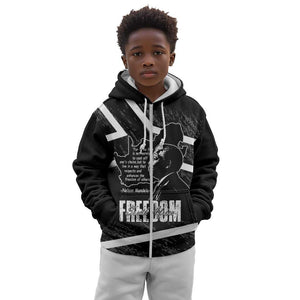 South Africa Freedom Day Kid Hoodie Nelson Mandela With Map