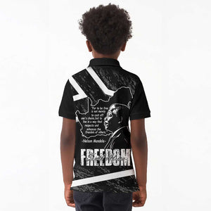 South Africa Freedom Day Kid Polo Shirt Nelson Mandela With Map