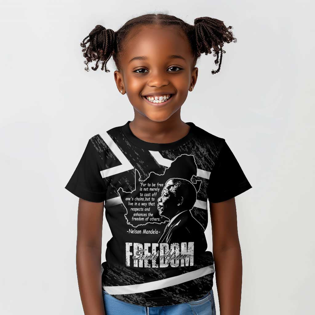 South Africa Freedom Day Kid T shirt Nelson Mandela With Map