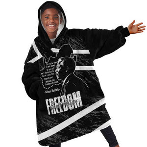 South Africa Freedom Day Kid Wearable Blanket Hoodie Nelson Mandela With Map