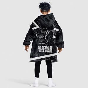 South Africa Freedom Day Kid Wearable Blanket Hoodie Nelson Mandela With Map