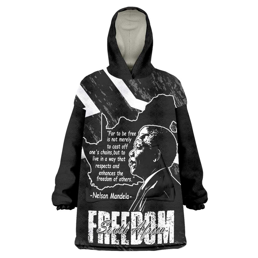South Africa Freedom Day Kid Wearable Blanket Hoodie Nelson Mandela With Map