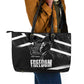 South Africa Freedom Day Leather Tote Bag Nelson Mandela With Map