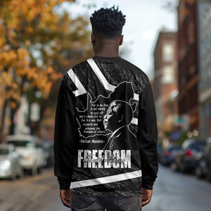 South Africa Freedom Day Long Sleeve Shirt Nelson Mandela With Map