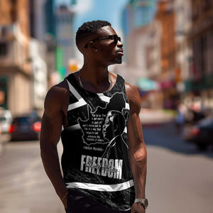 South Africa Freedom Day Men Tank Top Nelson Mandela With Map
