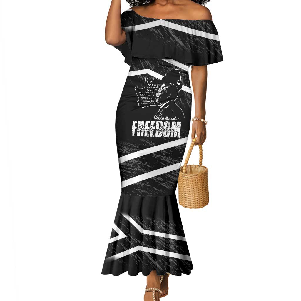 South Africa Freedom Day Mermaid Dress Nelson Mandela With Map
