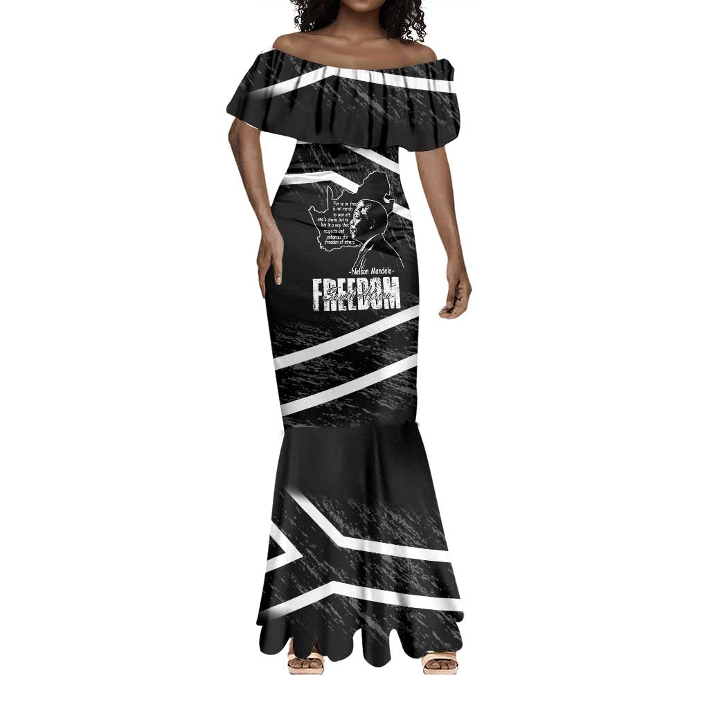 South Africa Freedom Day Mermaid Dress Nelson Mandela With Map