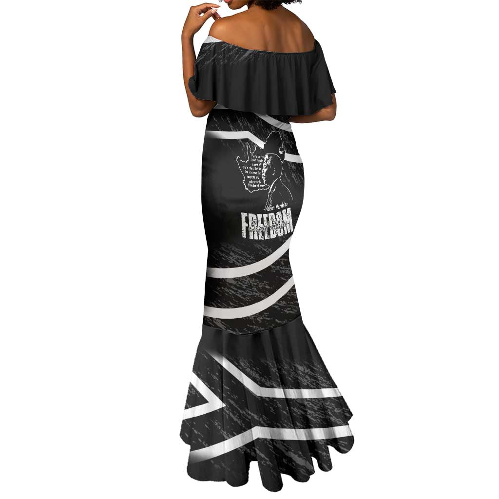 South Africa Freedom Day Mermaid Dress Nelson Mandela With Map
