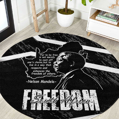 South Africa Freedom Day Round Carpet Nelson Mandela With Map