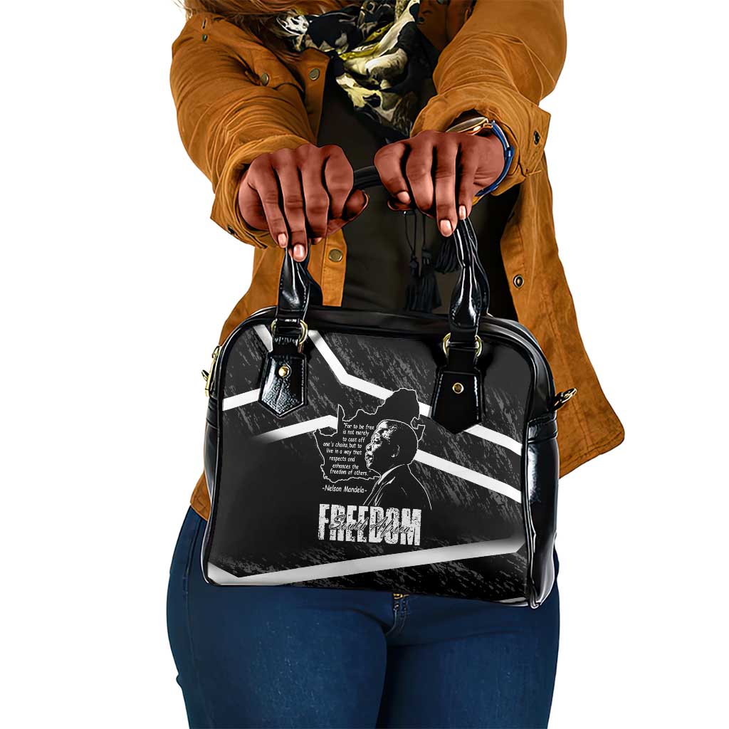 South Africa Freedom Day Shoulder Handbag Nelson Mandela With Map