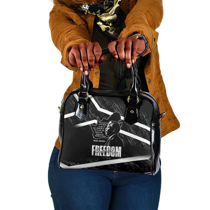 South Africa Freedom Day Shoulder Handbag Nelson Mandela With Map
