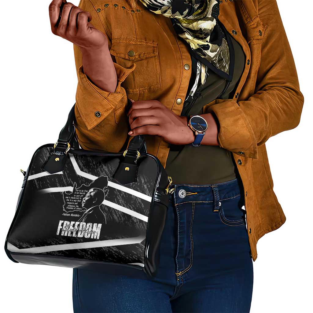 South Africa Freedom Day Shoulder Handbag Nelson Mandela With Map