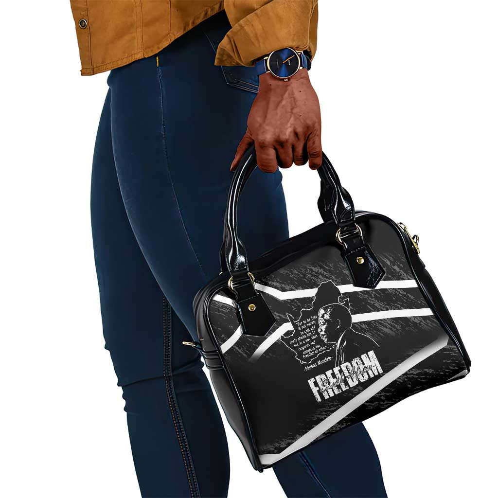 South Africa Freedom Day Shoulder Handbag Nelson Mandela With Map