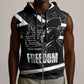 South Africa Freedom Day Sleeveless Zip Hoodie Nelson Mandela With Map - African Pride