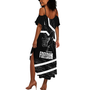 South Africa Freedom Day Summer Maxi Dress Nelson Mandela With Map