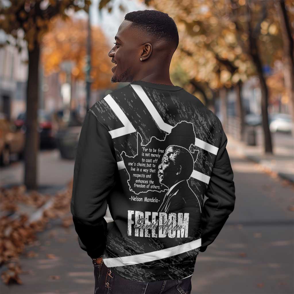 South Africa Freedom Day Sweatshirt Nelson Mandela With Map