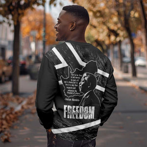 South Africa Freedom Day Sweatshirt Nelson Mandela With Map