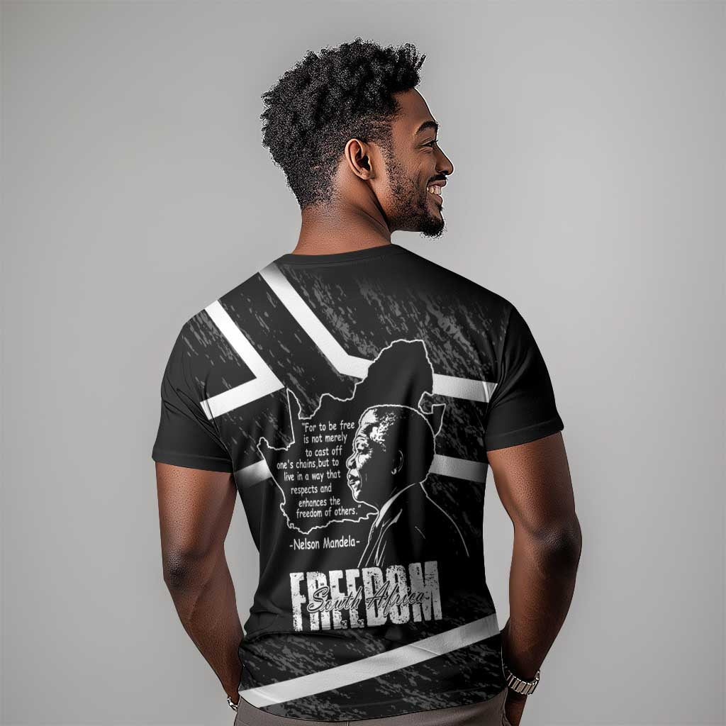 South Africa Freedom Day T shirt Nelson Mandela With Map