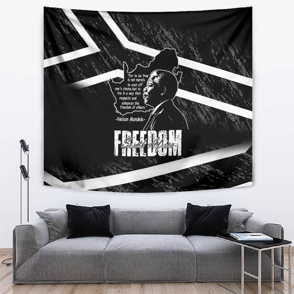 South Africa Freedom Day Tapestry Nelson Mandela With Map
