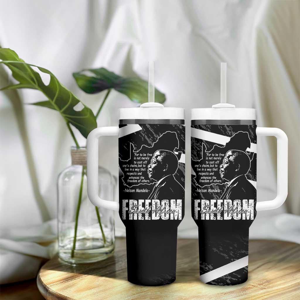 South Africa Freedom Day Tumbler With Handle Nelson Mandela With Map