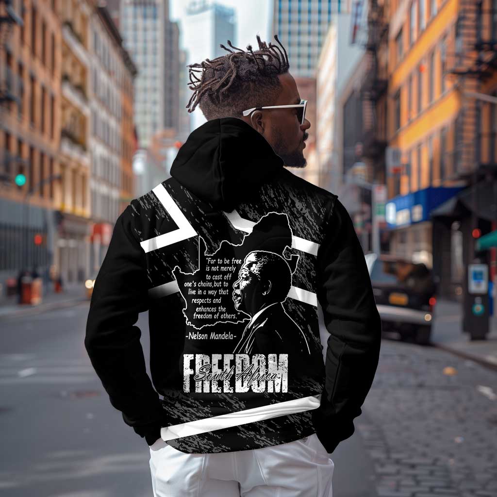 South Africa Freedom Day Zip Hoodie Nelson Mandela With Map