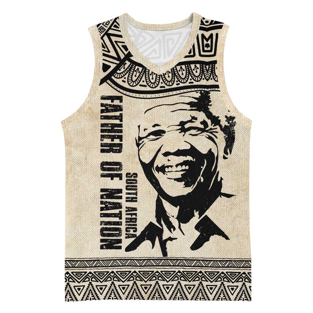 South Africa Nelson Mandela - Father Of Nation Basketball Jersey Vintage African Pattern - African Pride