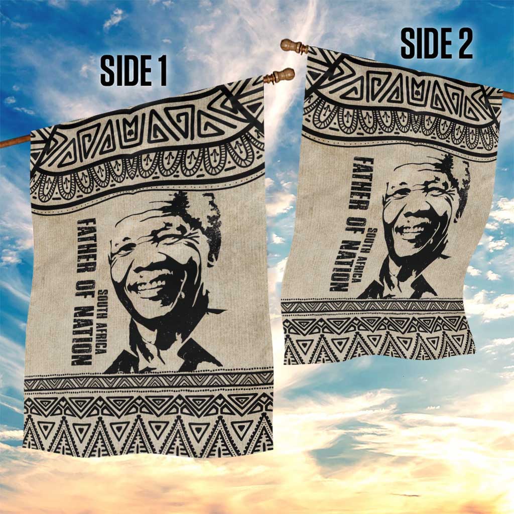 South Africa Nelson Mandela - Father Of Nation Garden Flag Vintage African Pattern